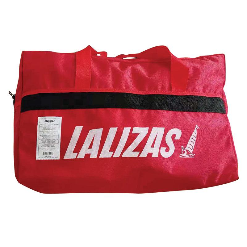 Red Lalizas bag designed for storing a SOLAS approved firefighter suit with durable handles