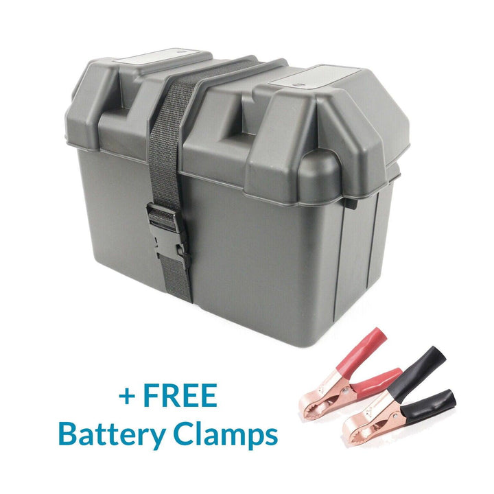 Large Leisure Battery Box – for Group 27M Batteries + FREE Battery Clamps - 4Boats
