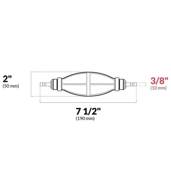 Large One Way Valve Universal Primer Bulb, 5/16'' - 4Boats