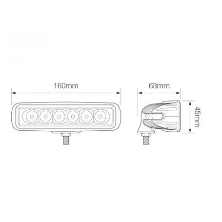 LED Autolamps High Power Rectangular 6 x LED Work Flood Lamp - 4Boats