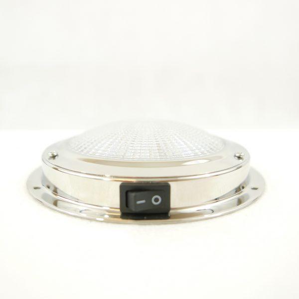 LED Dome Light Stainless Steel, with integral switch, 137mm (Dia.) - 4Boats