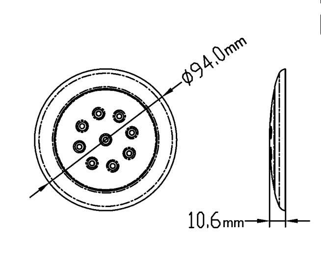 LED Slim Cabin Ceiling Light, 94mm(Dia.), 12VDC - 4Boats