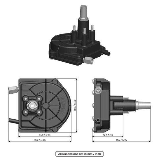 Light Duty Multiflex Boat Steering Cable Kit up to 55HP with Inc Helm Bezel - 4Boats