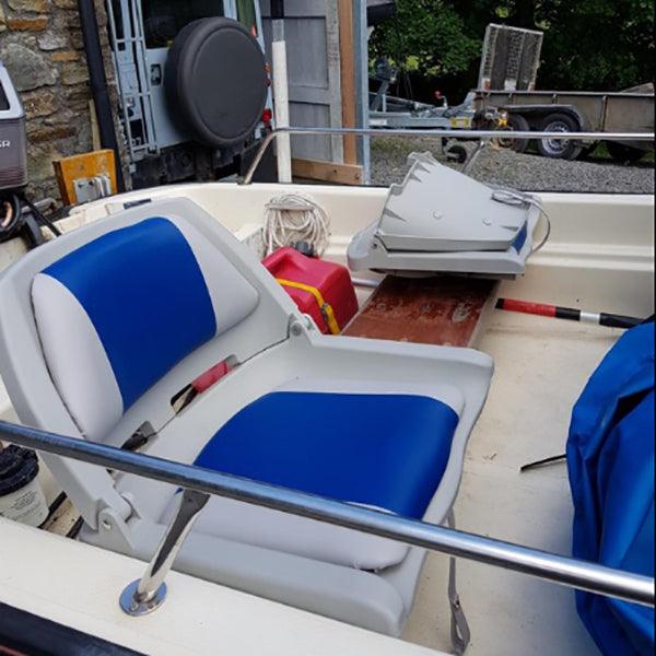 Lightweight Folding Boat Seat – Grey/Blue Style - 4Boats