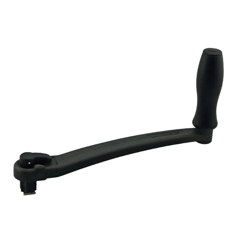 Lofrans' Winch Handle, Anodised Aluminium, with lock and speed handle, 20cm, Black - 4Boats