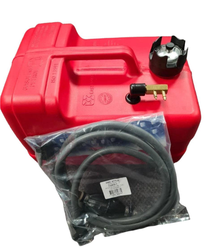 MidlandMarine marine fuel line kit with red fuel tank and accessories for boats