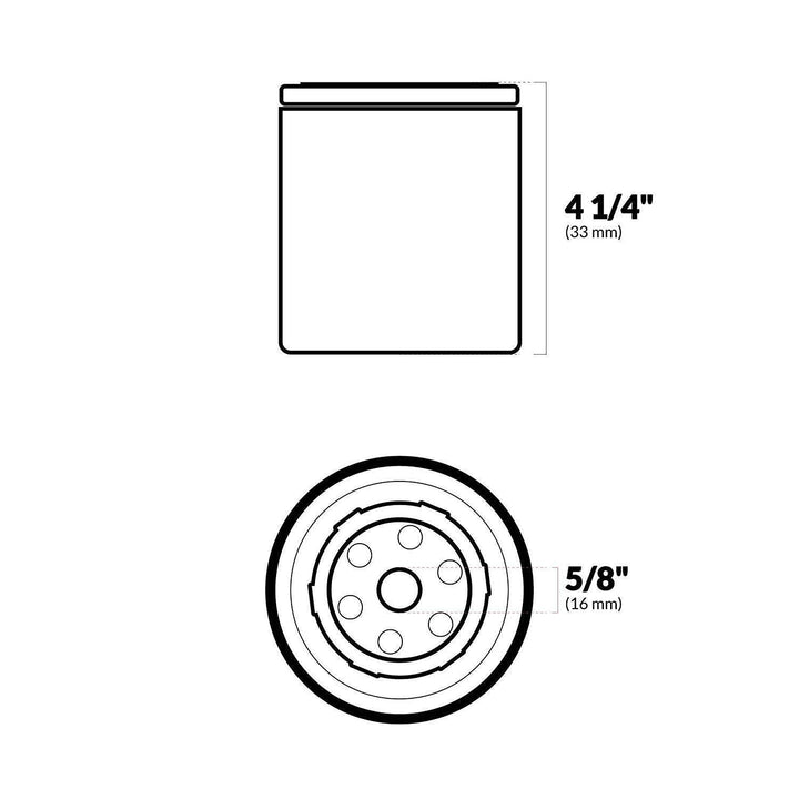 Mercury outboard fuel filter with dimensions 4 1/4 inches tall and 5/8 inch diameter for boat engines