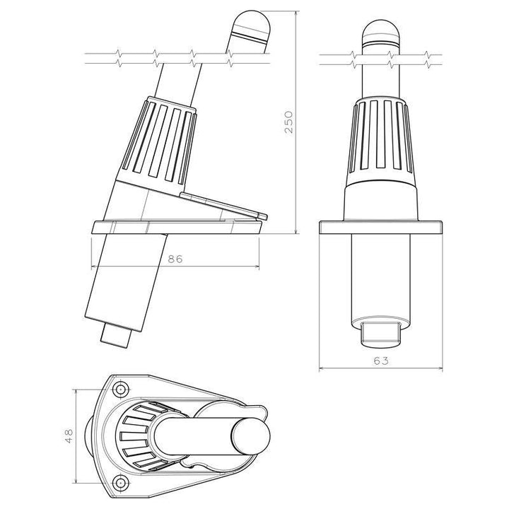 MICRO LED Pole Light, Folding 60cm, White Light, Black - 4Boats