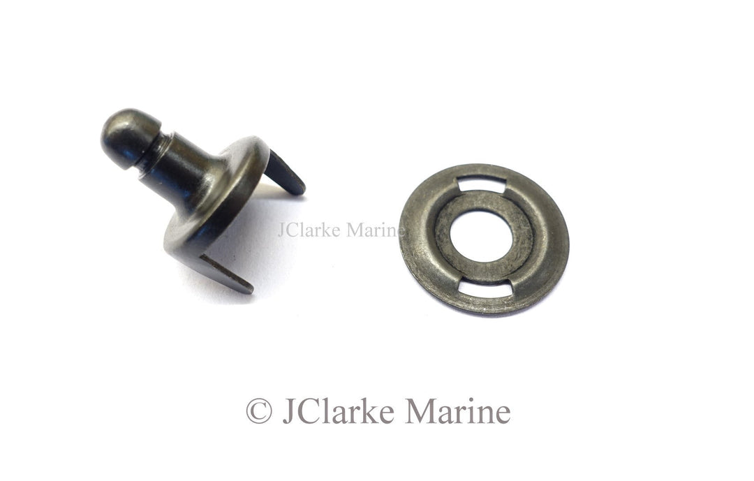 Military black Lift the dot clinch and plate fastener (Cloth to cloth) - 4Boats