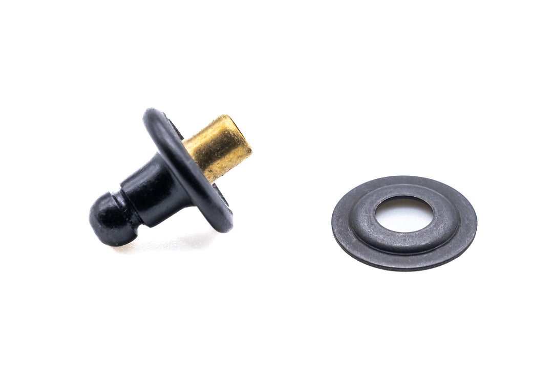 Military black Lift the dot fastener rivet stud and plate (Cloth to cloth) - 4Boats