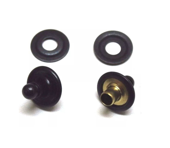 Military black Lift the dot fastener rivet stud and plate (Cloth to cloth) - 4Boats