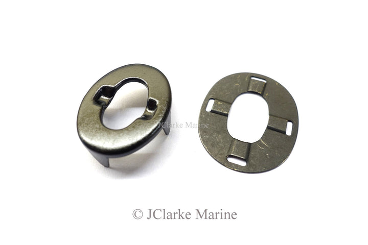 Military oxide black turnbutton fastener eyelet and washer - 4Boats