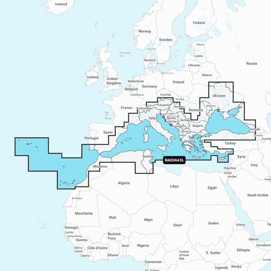 Navionics+ Large Chart: EU643L - Mediterranean & Black Sea - 4Boats