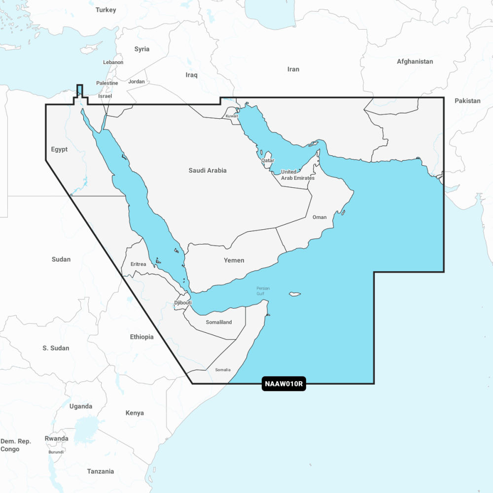 Navionics+ Regular Chart: AW010R - The Gulf & Red Sea - 4Boats