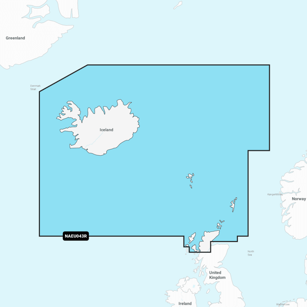 Navionics+ Regular Chart: EU043R - Iceland to Orkney - 4Boats