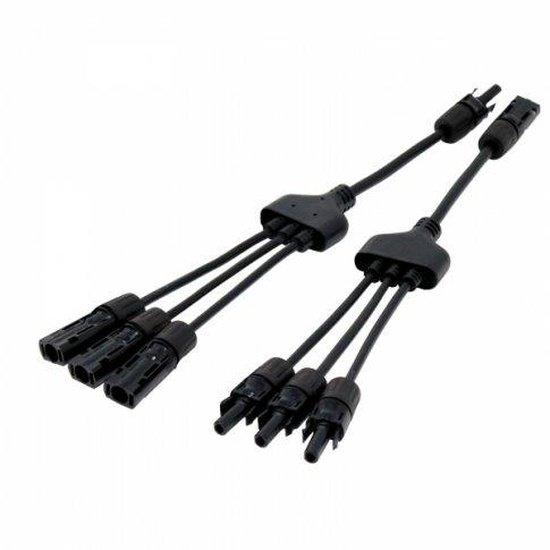 Pair of 3-to-1 MC4 cable assemblies for solar panels and photovoltaic systems - 4Boats