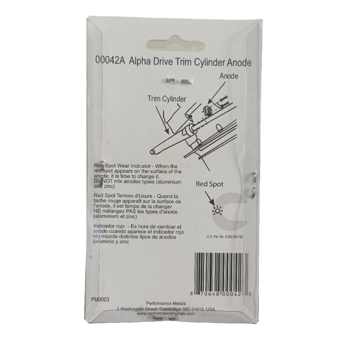 Performance Metals Navalloy® Mercruiser Alpha 1 Gen II Trim Cylinder Anode 806189T1 - 4Boats