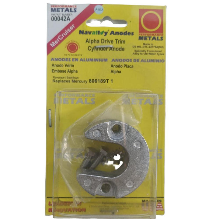 Performance Metals Navalloy® Mercruiser Alpha 1 Gen II Trim Cylinder Anode 806189T1 - 4Boats