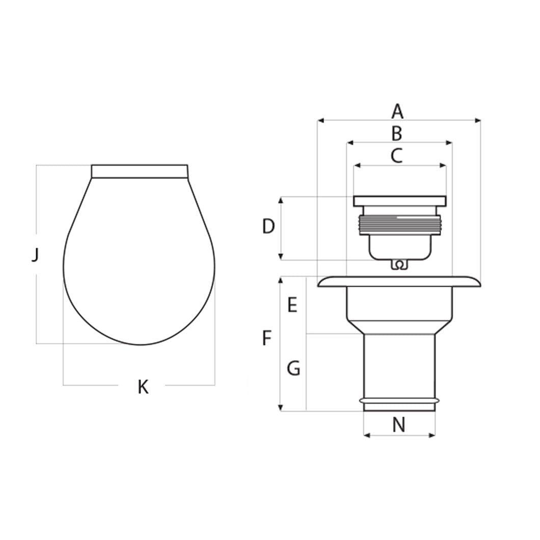 Plastic Deck Filler with Diesel Cap & Flip Lid - 38mm - 4Boats