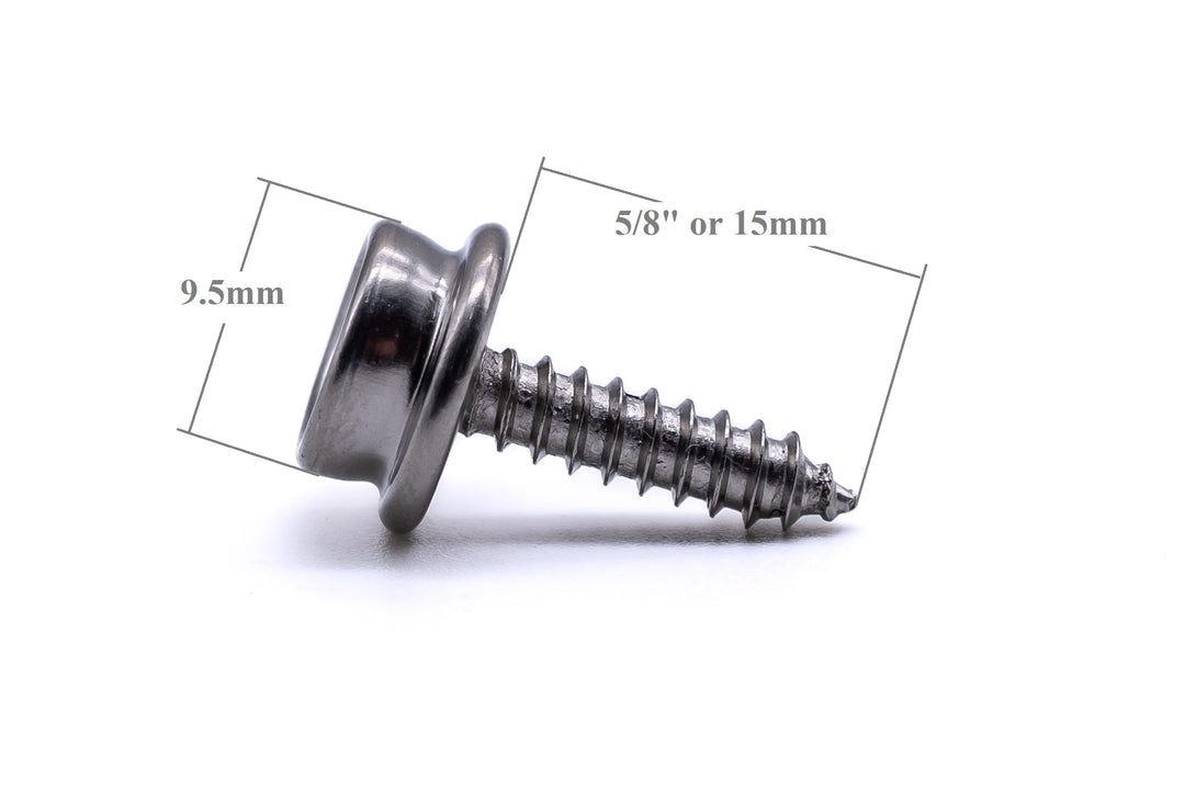 Durable DOT press snap fastener STUD 5/8" screw thread for boat canopy covers brass nickel plated