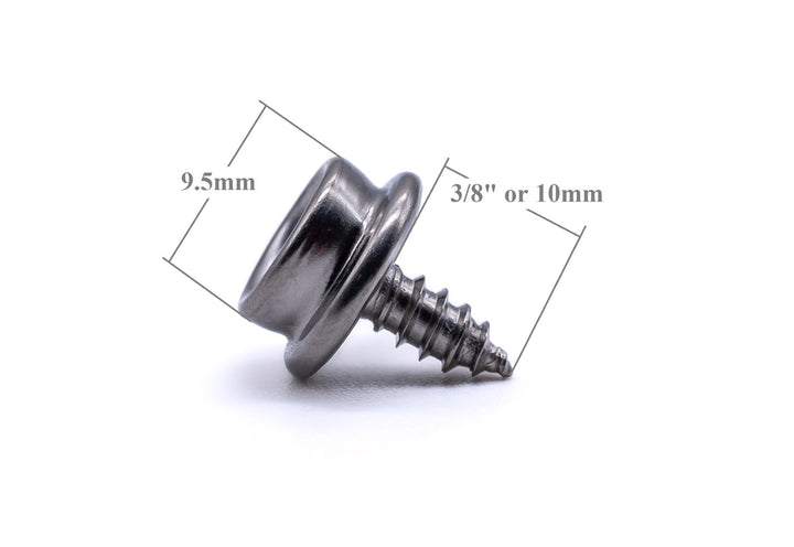 Press snap fastener SCREW STUD 3/8" short thread 316 Stainless steel marine grade DURABLE DOT