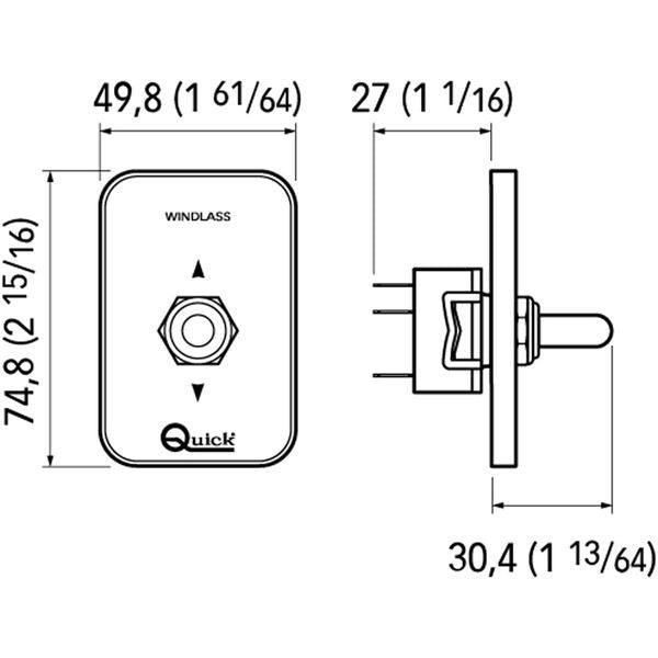 Quick 820 Windlass Control Switch Panel Up / Down Standard Mk2 - 4Boats