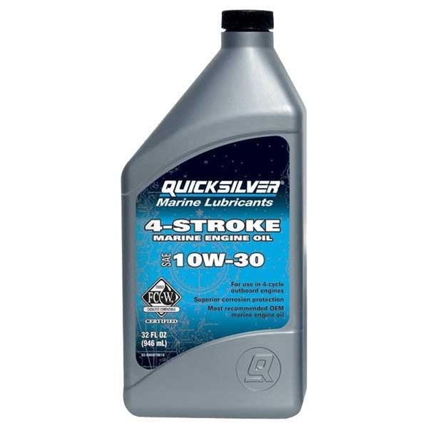 Quicksilver 10W-30 4-Stroke Marine Outboard Engine Oil - 1L - 4Boats