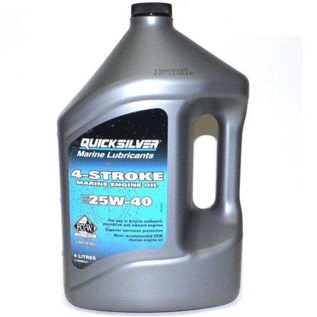 Quicksilver 25W-40 mineral outboard and inboard 4-Cycle engine oil 4L - 4Boats