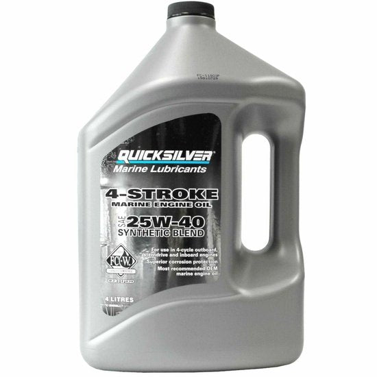 Quicksilver NEW Synthetic 4 Stroke Outboard Oil 4L - Verado - 92-858084QE1 - 4Boats