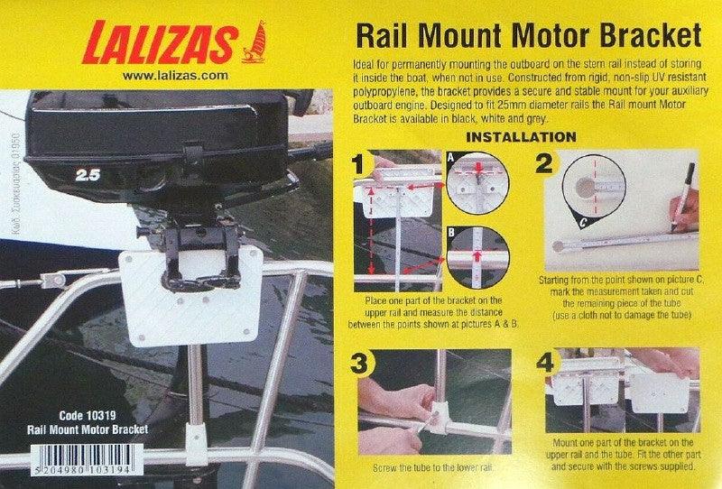 Rail mount motor bracket 22.8x15cm, white - 4Boats