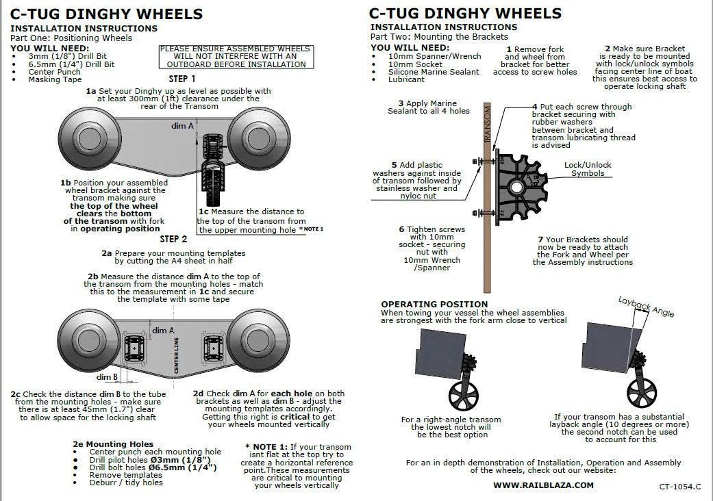 Railblaza C-TUG Dinghy Wheels Pair - 4Boats