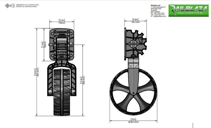 Railblaza C-TUG Dinghy Wheels Pair - 4Boats