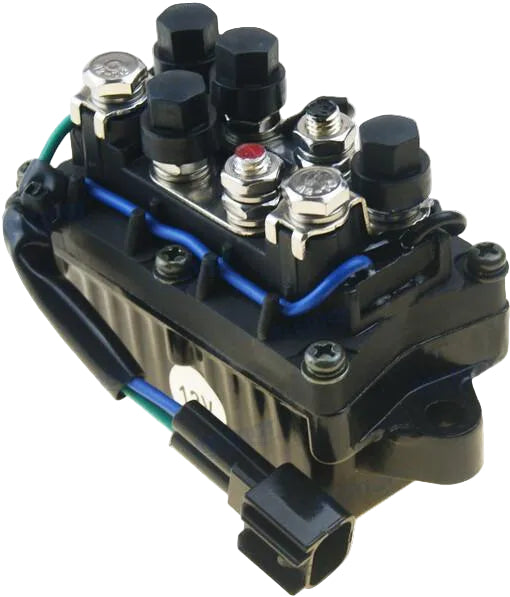Recmar power trim and tilt relay 63P-81950-00, 12V outboard trim motor relay with terminal posts and wiring connector