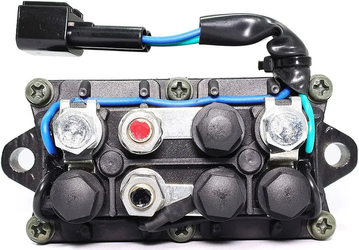 Top view of Recmar power trim and tilt relay 63P-81950-00 showing terminal layout and connector cable