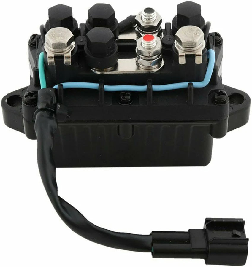 Recmar power trim and tilt relay 63P-81950-00 with metal terminal posts, blue wiring and connector lead