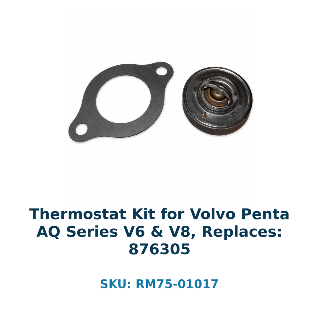 Thermostat Kit for Volvo Penta AQ V6 and V8, replaces 876305 – part number guide