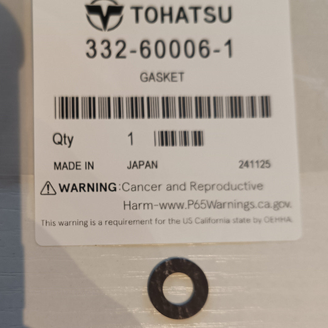 Genuine Tohatsu Nissan Outboard Lower Unit Drain Plug Gasket 332-60006-1