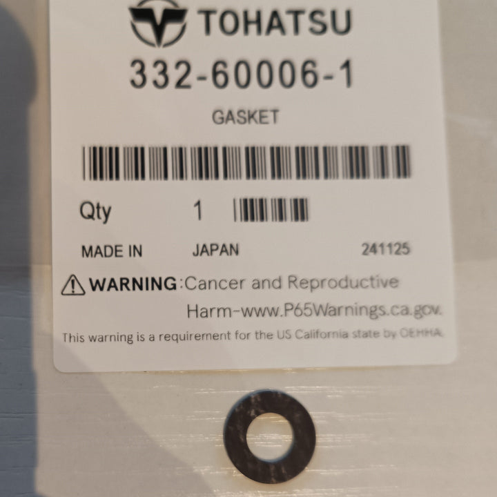 Genuine Tohatsu Nissan Outboard Lower Unit Drain Plug Gasket 332-60006-1