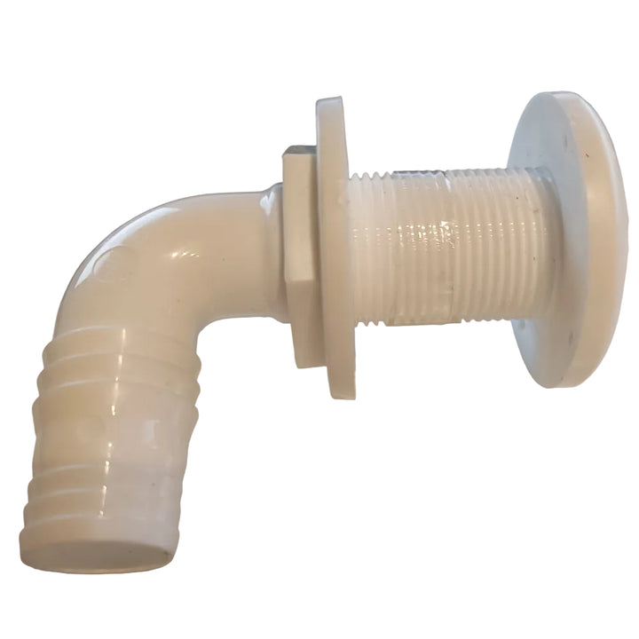 Nuova Rade 90° Thru-Hull Skin Fitting 25mm Hose White Scupper Flange L10254
