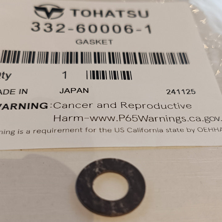 Genuine Tohatsu Nissan Outboard Lower Unit Drain Plug Gasket 332-60006-1