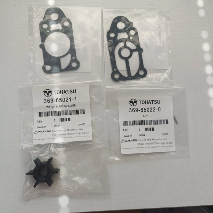 Tohatsu 2hp/2.5hp/3.5hp Outboard Water Pump Impeller Service Kit 369-65021-1