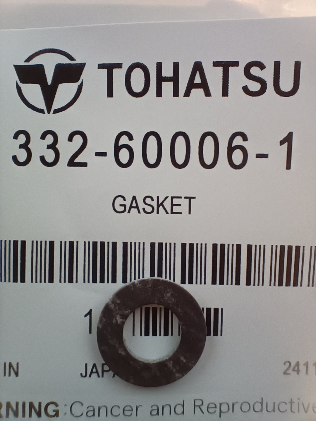 Genuine Tohatsu Nissan Outboard Lower Unit Drain Plug Gasket 332-60006-1