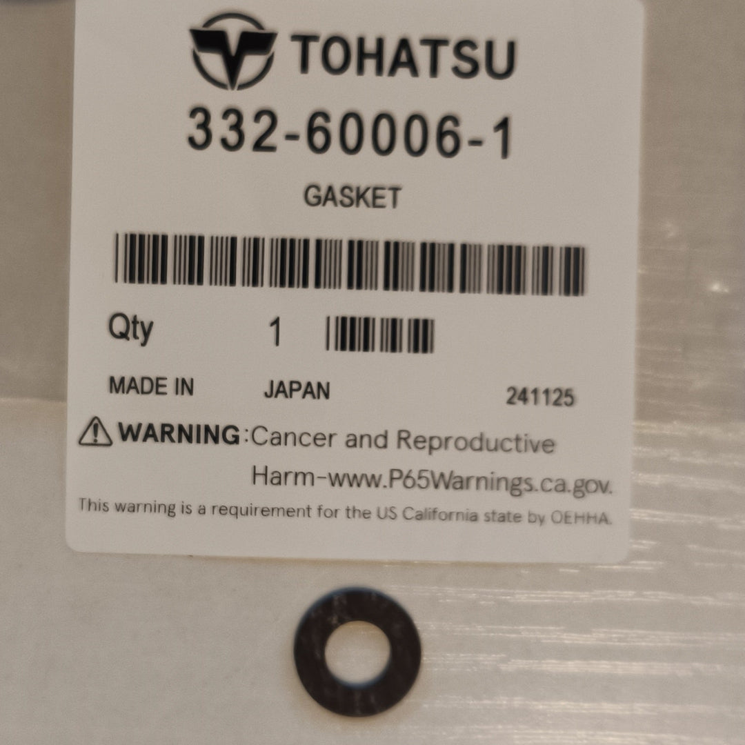 Genuine Tohatsu Nissan Outboard Lower Unit Drain Plug Gasket 332-60006-1