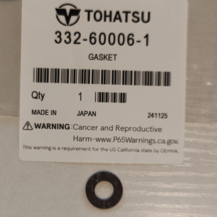 Genuine Tohatsu Nissan Outboard Lower Unit Drain Plug Gasket 332-60006-1