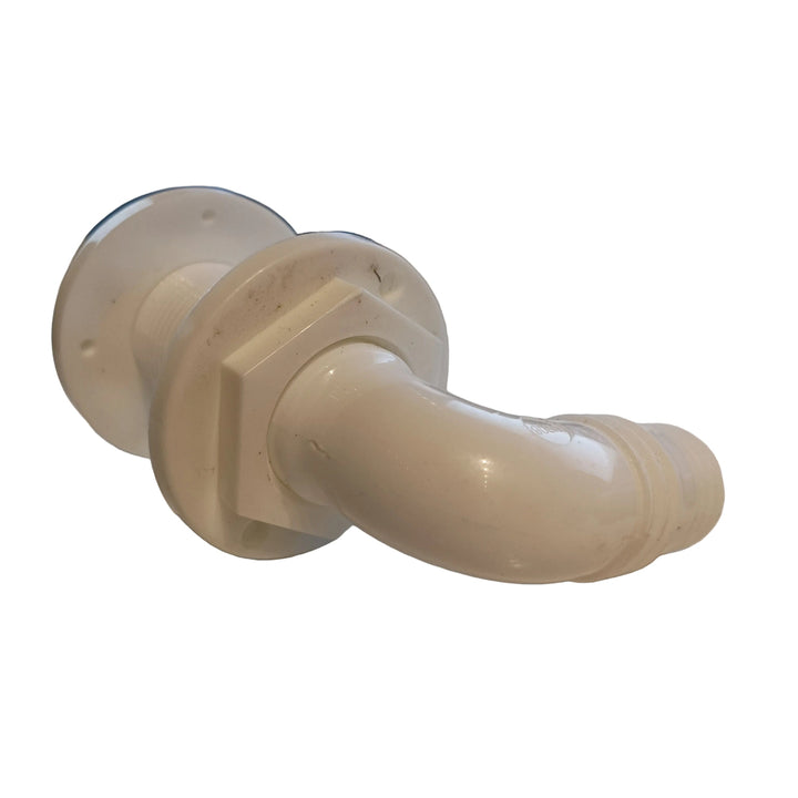 Nuova Rade 90° Thru-Hull Skin Fitting 25mm Hose White Scupper Flange L10254