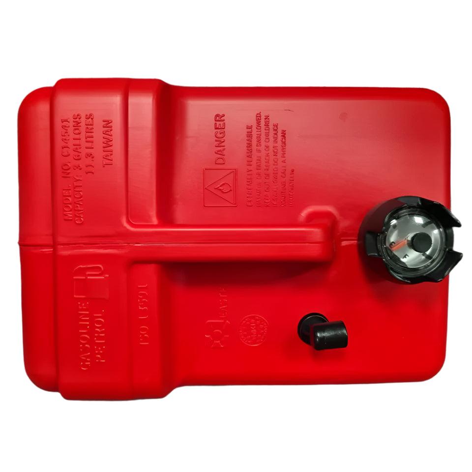 11.3L Mercury / Mariner-Compatible Red Plastic Fuel Tank with Fuel Gauge – 2.5 Gallon