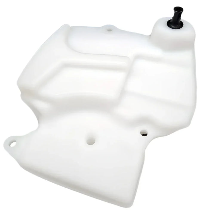 White plastic fuel tank on a black background