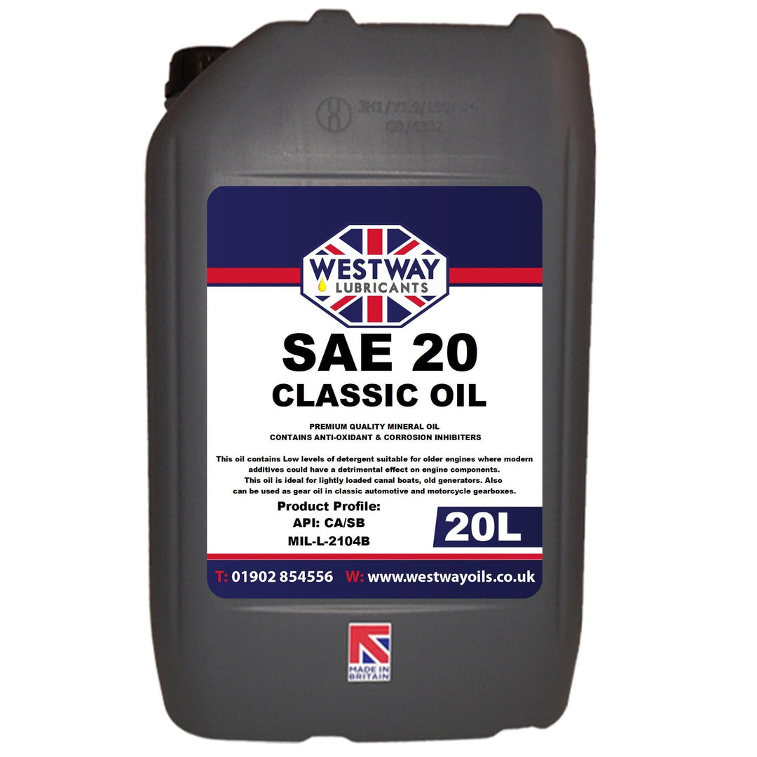 SAE 20 Mineral Classic Motor Oil API CA/SB - 4Boats