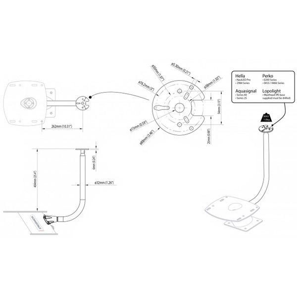 Scanstrut APT-F-LB-01 Forward facing central light bar - 4Boats