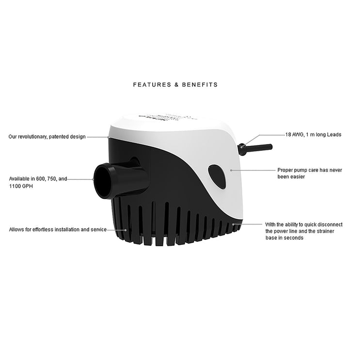 SEAFLO Auto Bilge Pump 11 Series Auto Bilge Pump 12V 750 gph - 4Boats